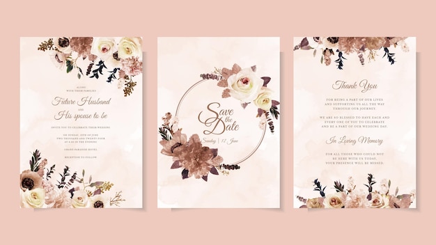 Floral border frame card template used as web background banner