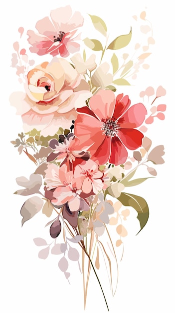 Floral bouquet arrangement watercolor