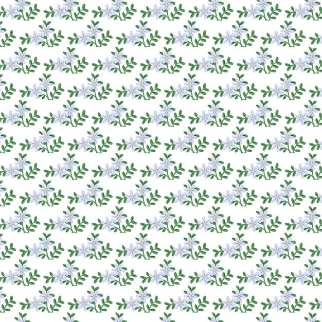 Floral bouquet vector pattern with leaves