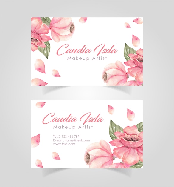 Floral business card design template