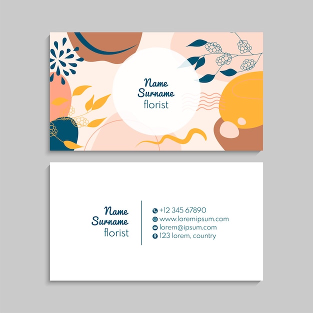 Floral Business Card Set.