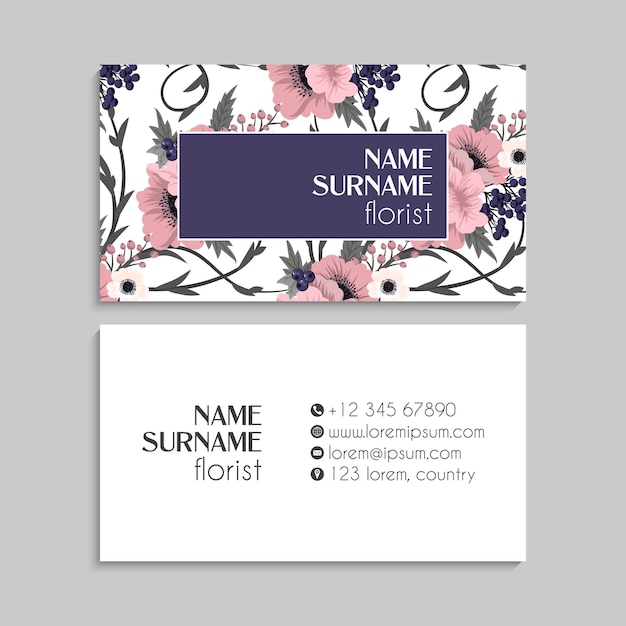 Floral Business Card Set.