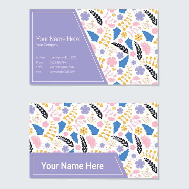 Floral business card template