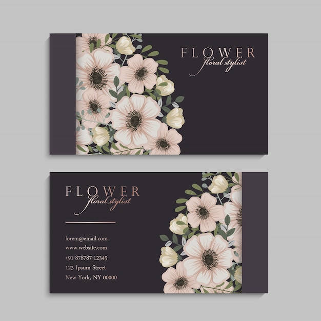 Vector floral business card