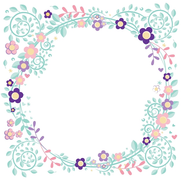 Floral circle frame Ornament Flower blossom