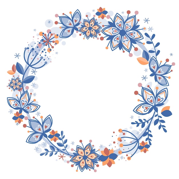 Floral circle frame