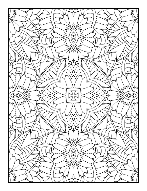 floral coloring book for adults flower mandala coloring page with hand drawn coloring pages