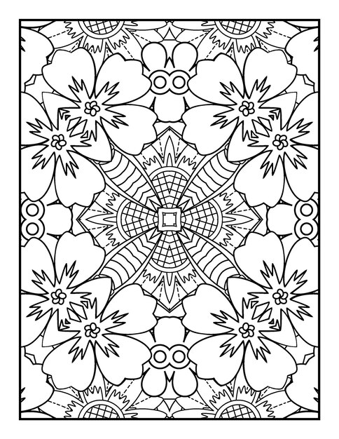 floral coloring book for adults flower mandala coloring page with hand drawn coloring pages