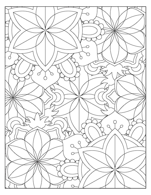 Floral coloring book KDP interior