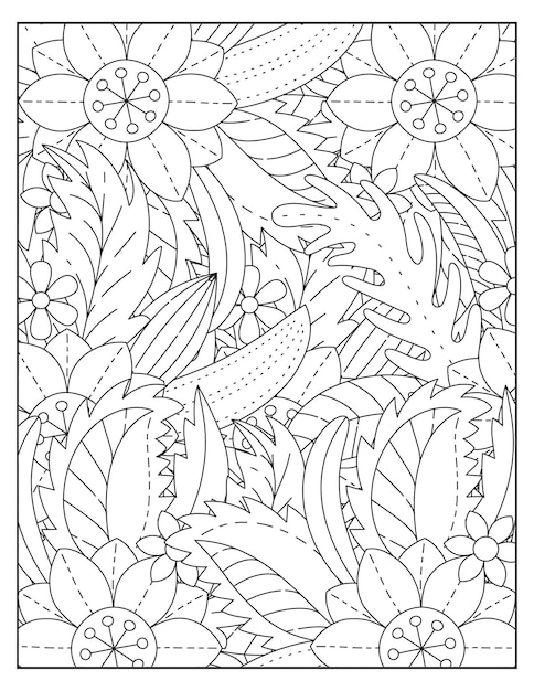 Floral coloring book KDP interior