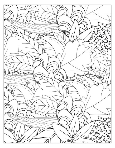 Floral coloring book KDP interior