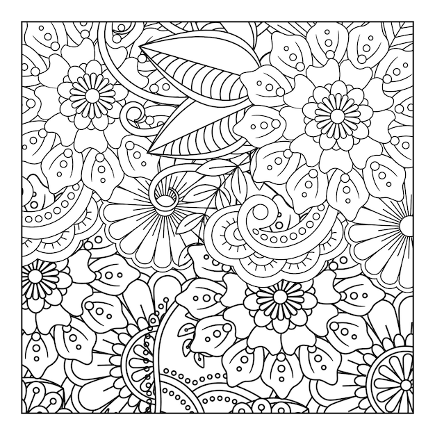 Floral Coloring page