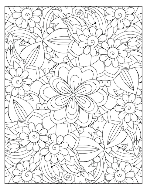 Floral coloring Pattern design