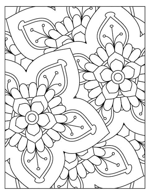 Floral coloring Pattern design