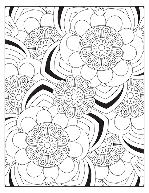 Floral coloring Pattern design