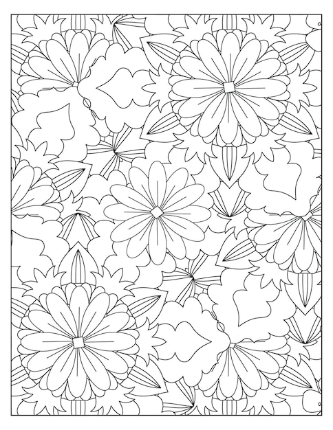 Floral coloring Pattern design