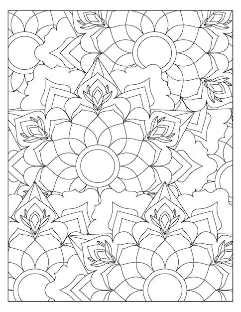 Floral coloring pattern KDP interior design