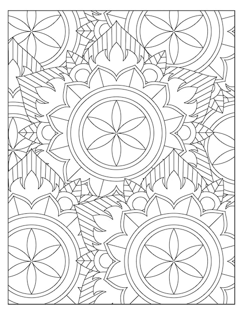 Floral coloring pattern page design KDP