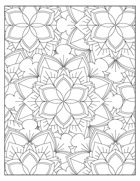 Floral coloring pattern page design