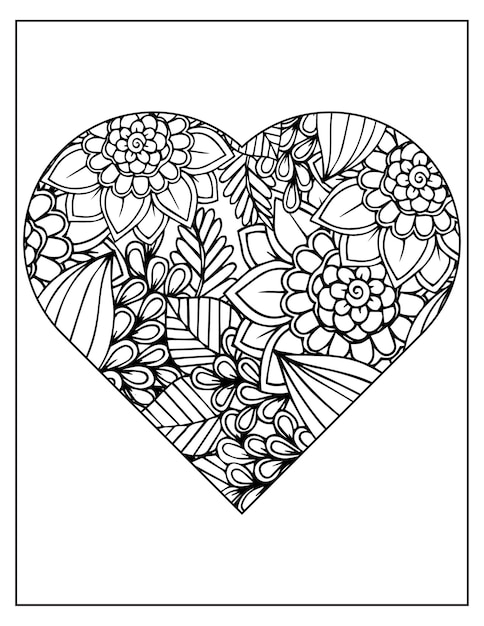 Floral coloring pattern page KDP