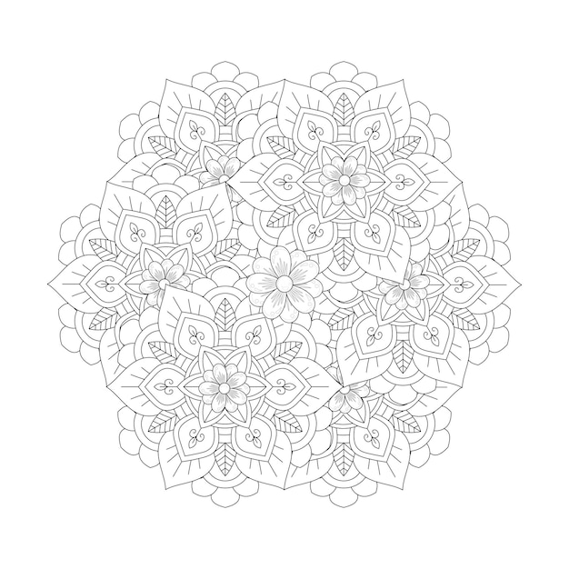 Floral coloring qualityful mandala KDP