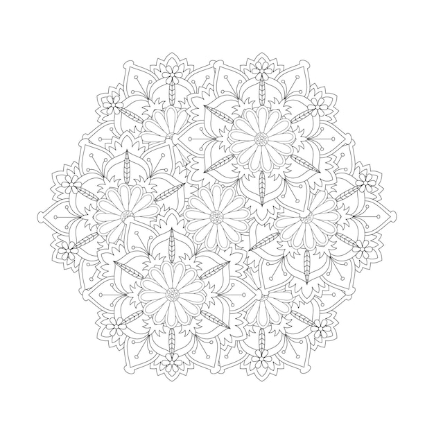 Floral coloring qualityful mandala KDP