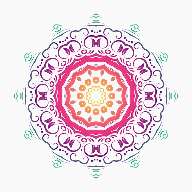 Floral colourful mandala relaxation patterns unique design Hand drawn pattern