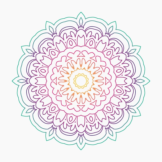 Floral colourful mandala relaxation patterns unique design Hand drawn pattern