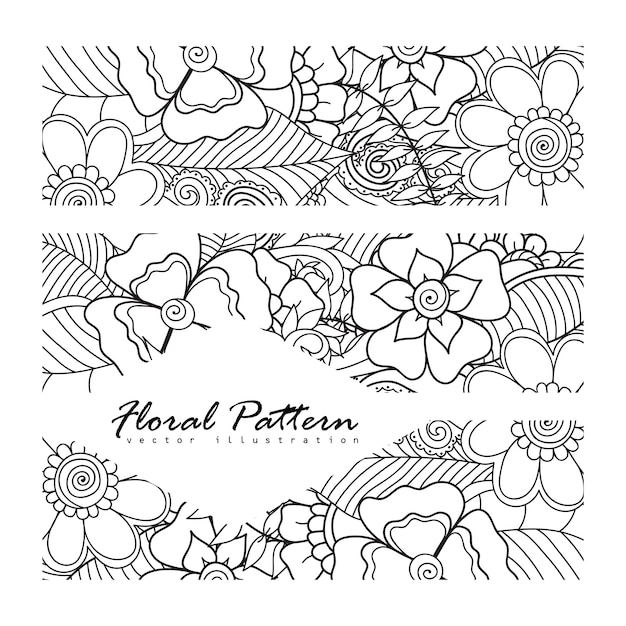 Floral composition with zentangle flower.