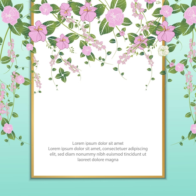 Floral decoration card background greeting template