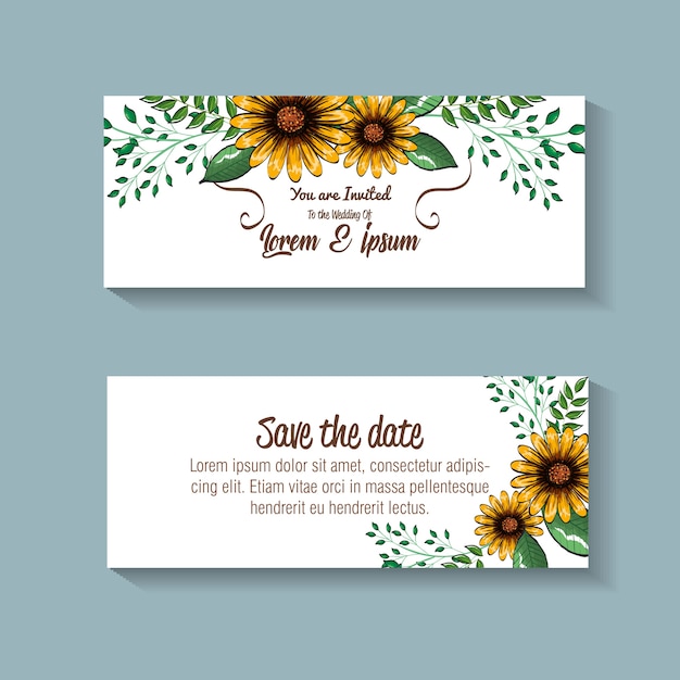 Floral decoration flyers postcards vintage style