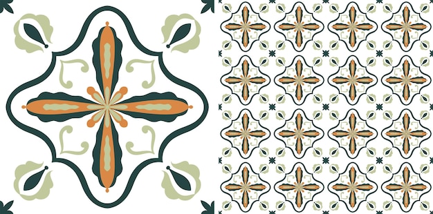 Floral decorative seamless tile pattern design