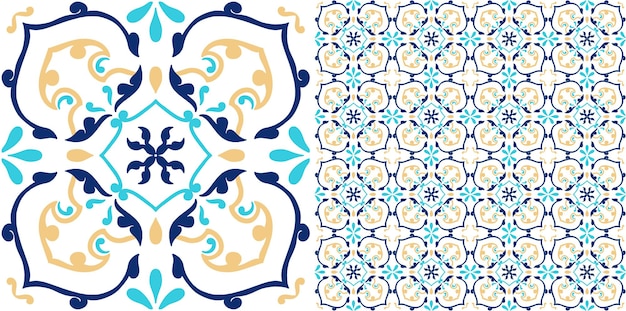 Floral decorative seamless tile pattern design