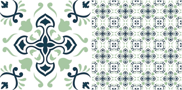 Floral decorative seamless tile pattern design