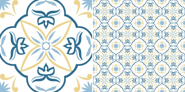 Floral decorative seamless tile pattern vector design