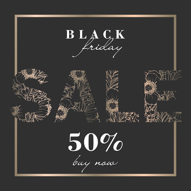 floral design template for black friday sale