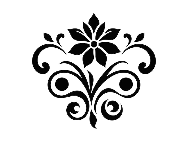 Floral design vector art silhouette