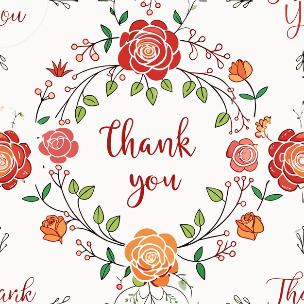 Vector a floral design with the words thank you on it