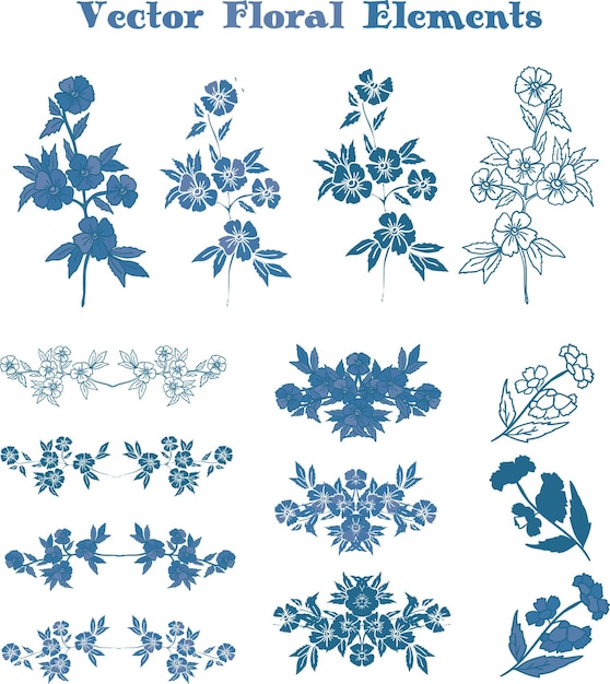 Floral element vector illustration