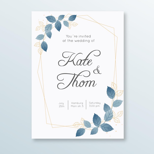 Floral engagement invitation template