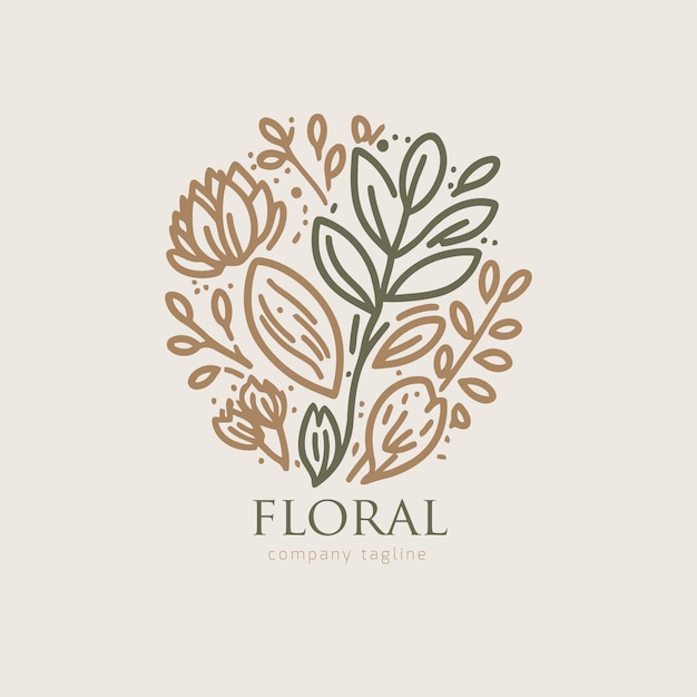 floral flower botanical logo design template vector illustration