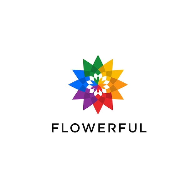 Floral Flower Colorful Pattern Logo Design Inspiration