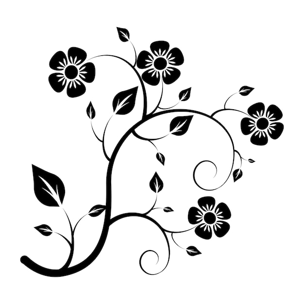 Floral flower elements graphic design Vector illustration on white background