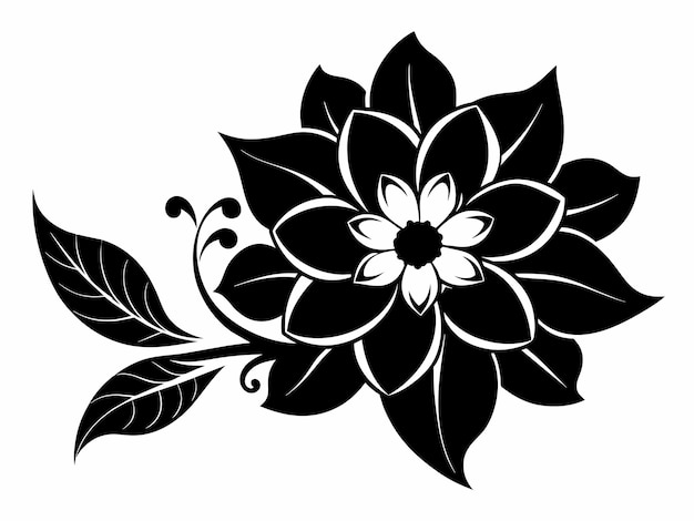 Floral flower silhouette vector illustration