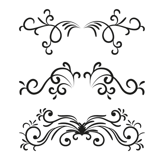 Floral frame elements set