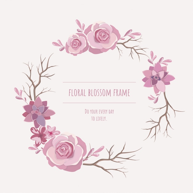 Floral frame for invitation cards and graphics.