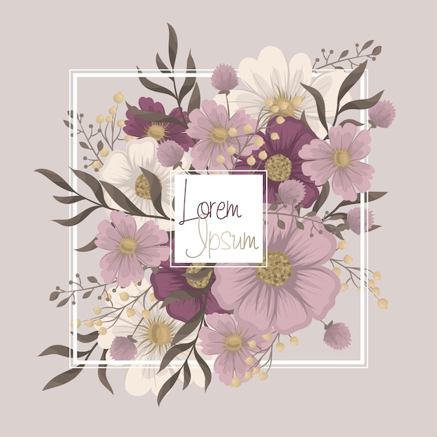 Floral frame - pink flower border