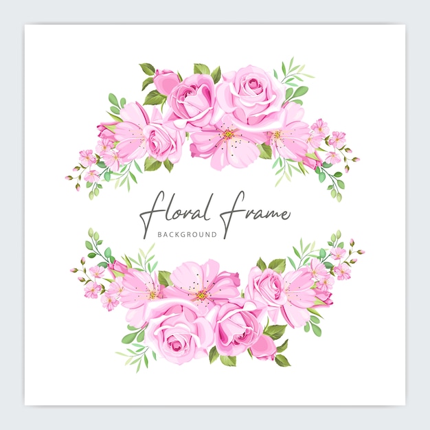 floral frame wedding invitation template