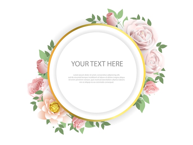 Floral frame with beautiful flowers