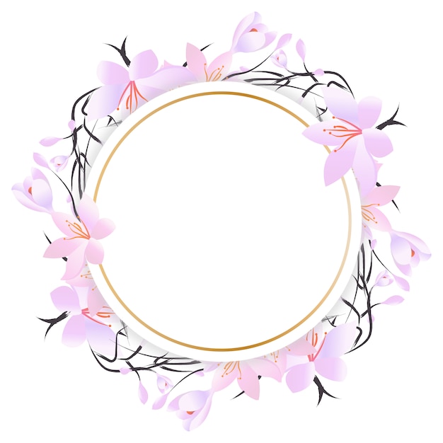 floral frame with flowers  